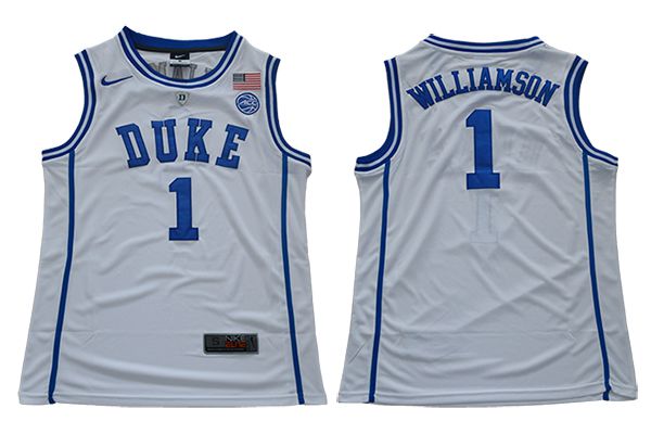 Men Duke Blue Devils #1 Williamson White Nike NCAA Jerseys